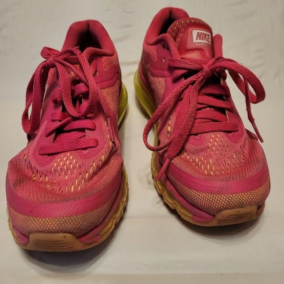 Nike 2013 Air Max Pink Yellow Ladies Running Shoes 621078-687 Women's US Size 7 - Picture 3 of 11